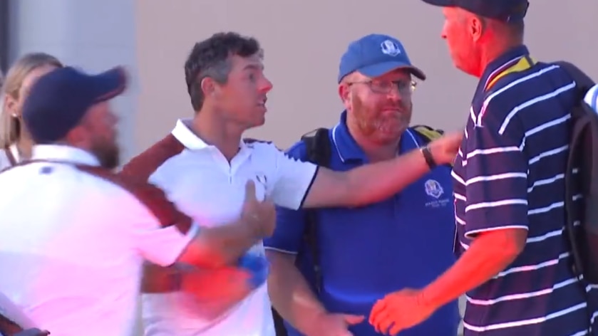 Rory McIlroy in heated argument at the Ryder Cup after claims caddie ...