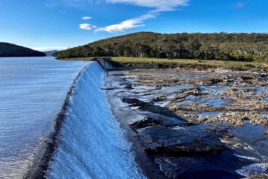 The spillway at Cordeaux Dam