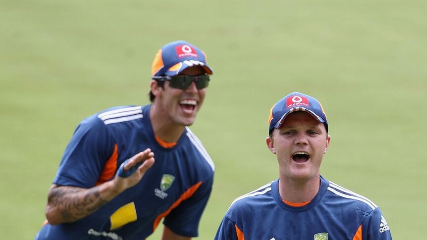 All smiles ... but with selection speculation rife, either Aussie paceman could end up disappointed.