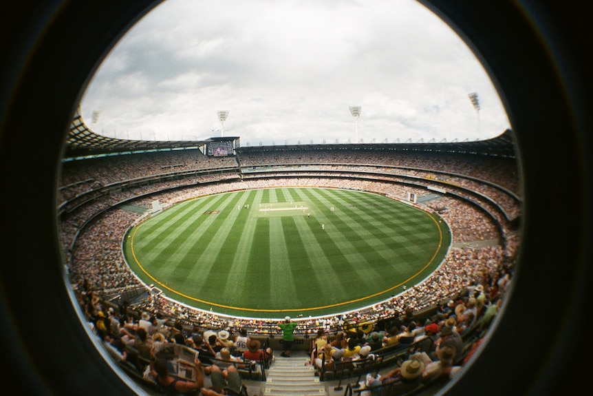 Melbourne Cricket Ground through fisheye lens