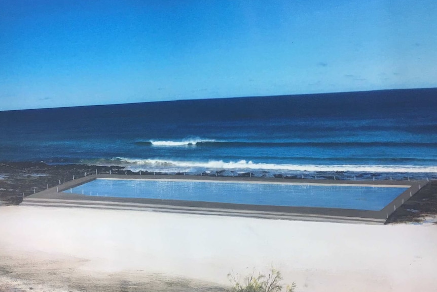 A digital image showing an artist impression of an ocean pool