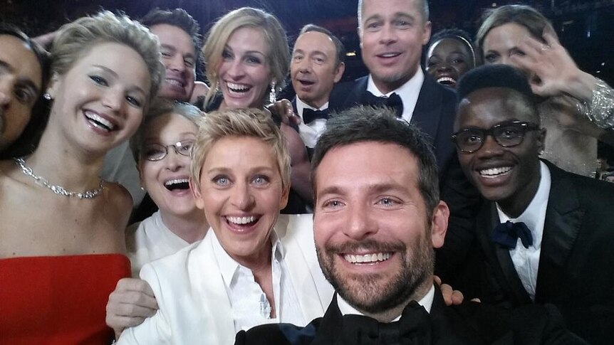 Ellen DeGeneres selfie at the Oscars