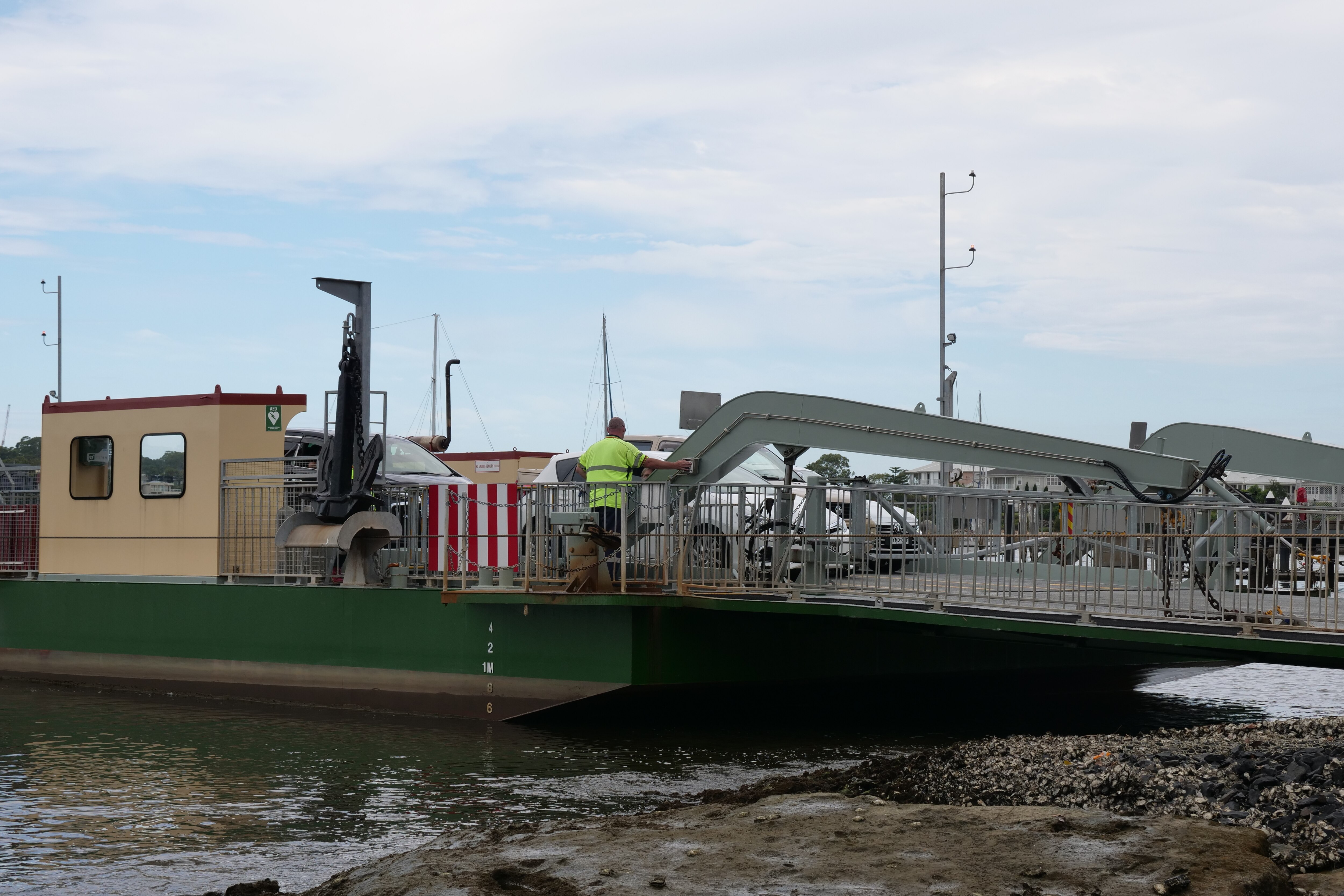 A ferry carrying cars 
