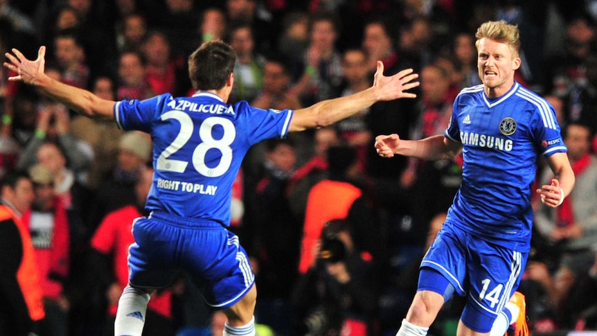 Andrew Schurrle celebrates a goal for Chelsea