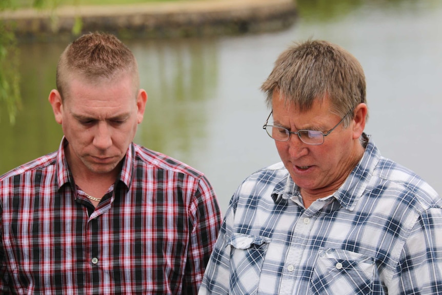 Shayne Goodchild (right) with his daughter's husband David Turner in Canberra