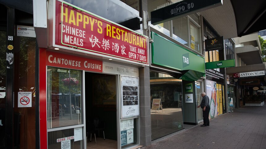 The exterior of Happy's Chinese restaurant in Canberra