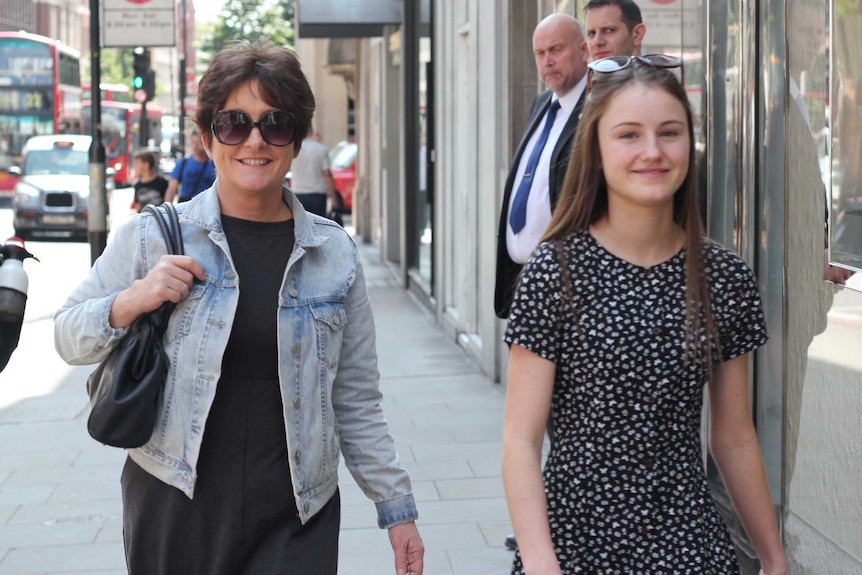 Comedian Fiona O'Loughlin (L) and her daughter Mary