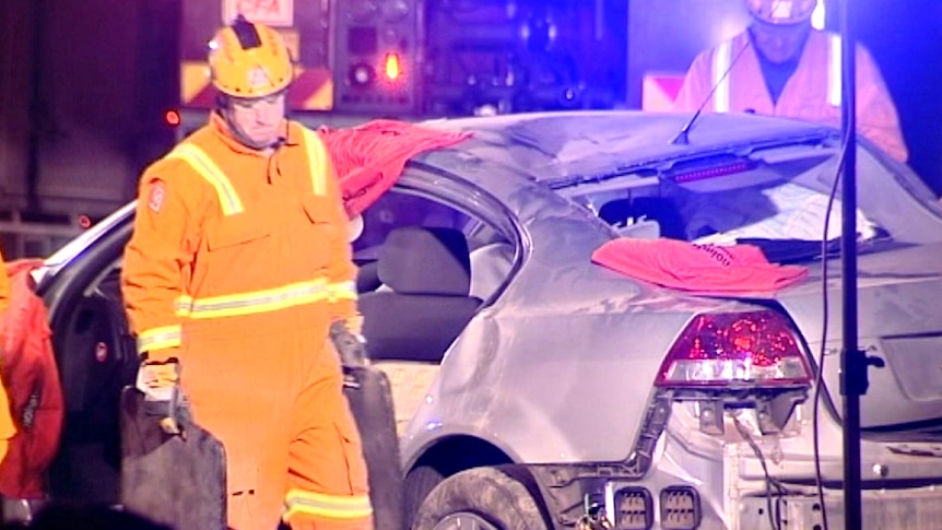 Emergency workers at scene of crash near Ballarat