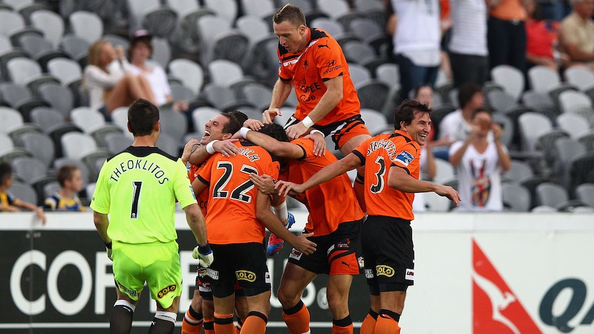 Brisbane-bound ... the Roar will host another decider after downing the Mariners in Gosford