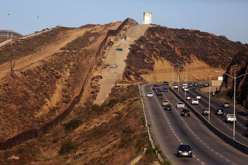 A view of the wall dividing mexico and the us in tijuana.
