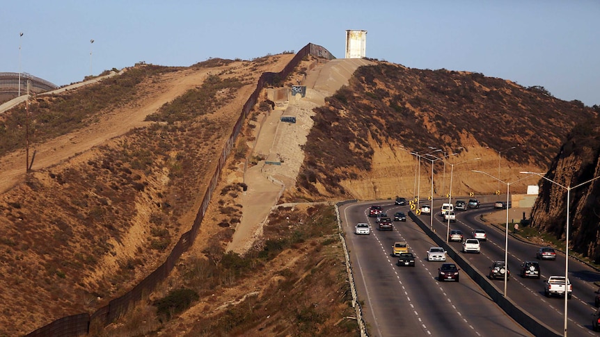 A view of the wall dividing mexico and the us in tijuana.