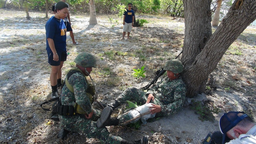 Filipino marines in the Spratly Islands.
