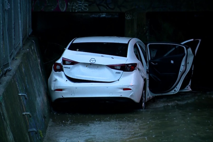 a car in a canal