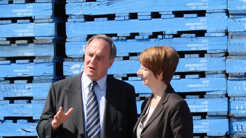 Deputy Labor Leader Julia Gillard with Labor's Macquarie candidate Bob Debus