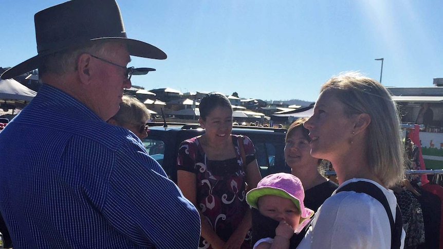 Tasmanian Labor Leader Rebecca White with baby