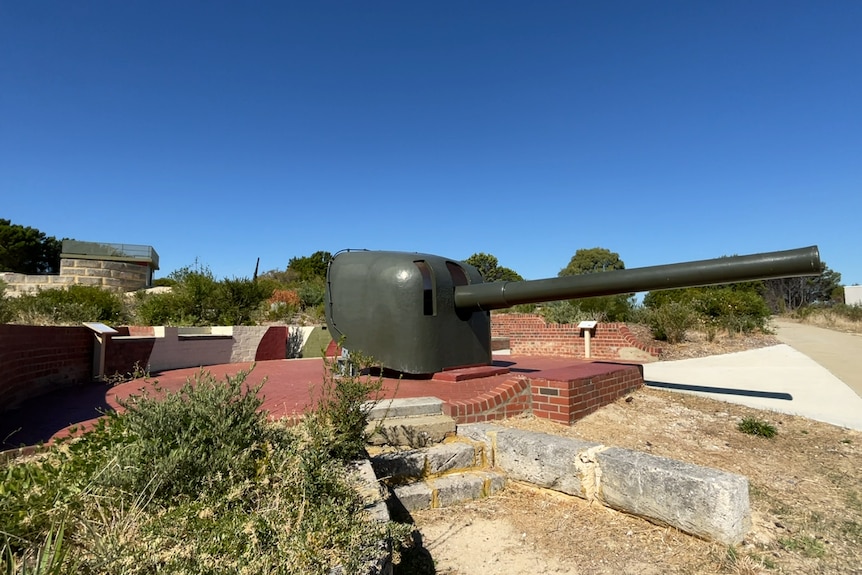 A large historical naval gun.