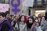 Women's rights protest in Barcelona.