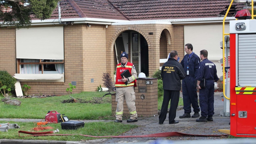 Fire brigade and police at fatal Melbourne fire scene