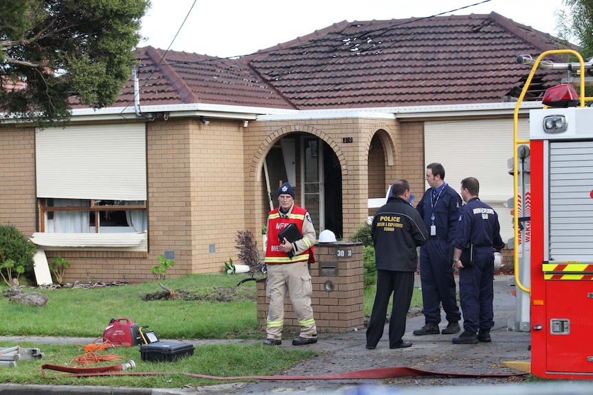 Fire brigade and police at fatal Melbourne fire scene