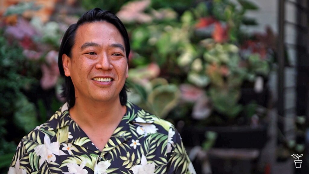 Dr Brendon Wong in his garden.