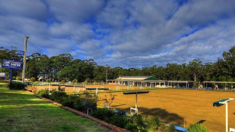 A scenic image of a bowls club in country NSW against a blue sky.