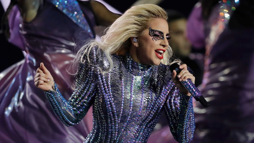 Lady Gaga performs at the half-time show for Super Bowl 51