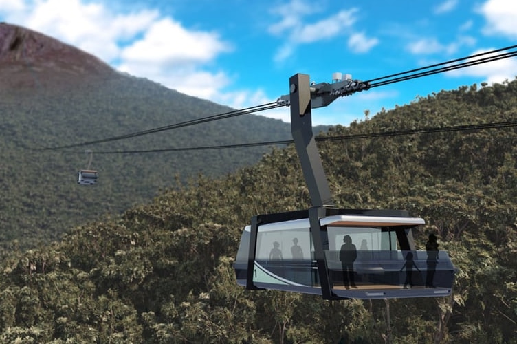 Mt Wellington cable car, artist's impression