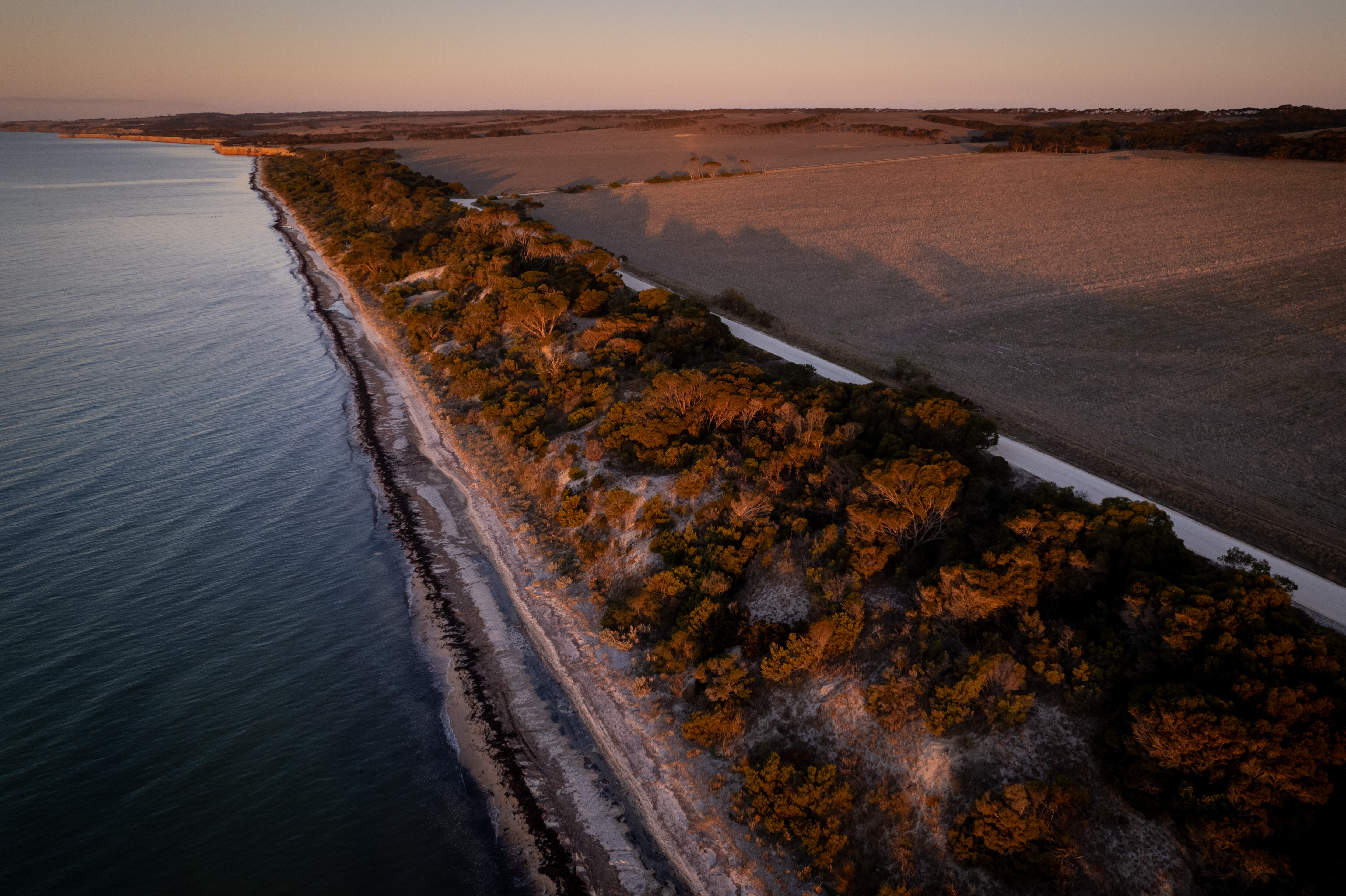 Una sección de la costa de la isla de Kangaroo.