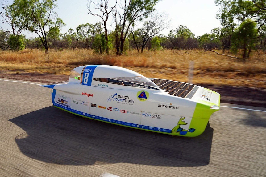 The Belgian team in the 2017 World Solar Challenge.