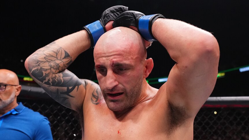 A man looks dejected after a fight.