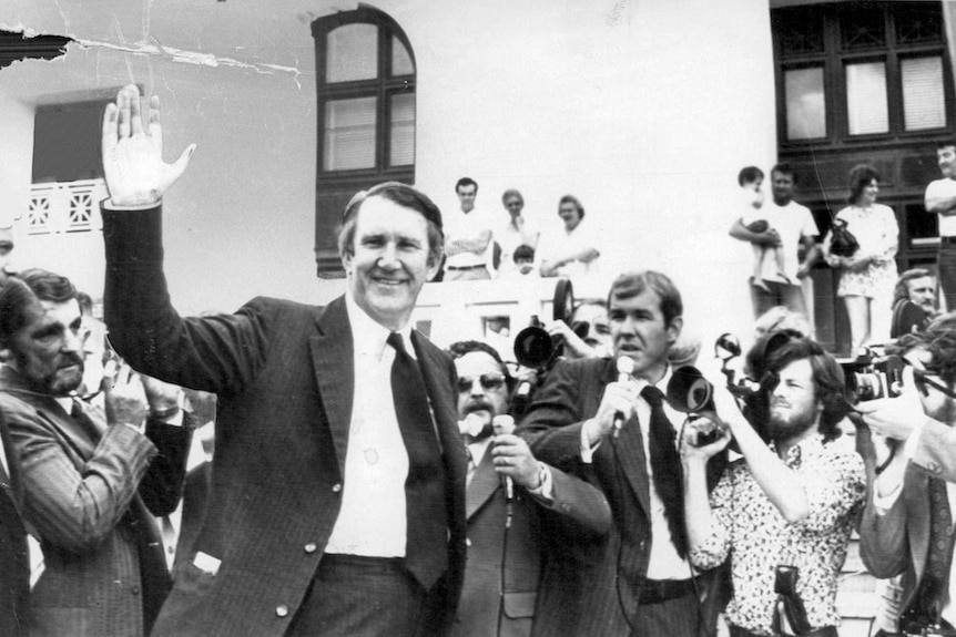 Malcolm Fraser, Prime Minister of Australia from 1975-1983, arrives at Parliament House on 15 December 1975.