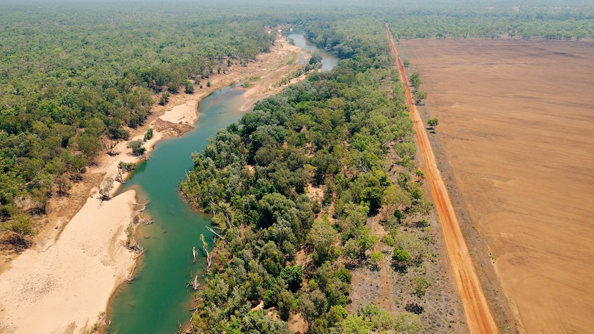 The Daly River with land clearing in close proximity.