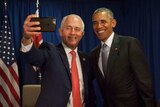 Photo of Malcom Turnbull and Barack Obama taking a selfie