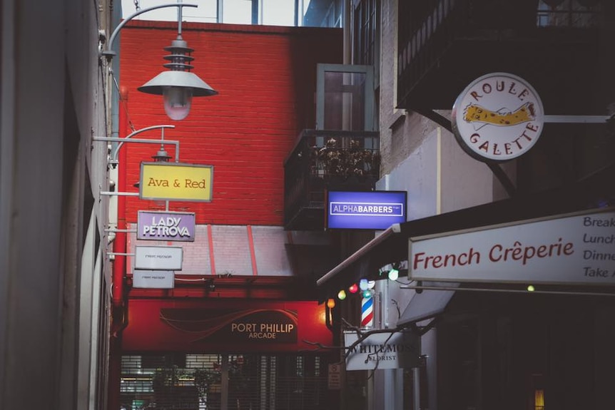 Scott Alley traders' signs.