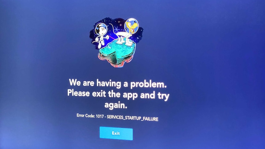 An error message for Disney’s streaming service is seen on a TV in New York, U.S. November 12, 2019.