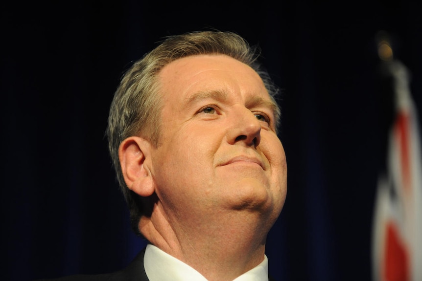 Barry O'Farrell looking proud during victory speech (AAP: Dean Lewins)