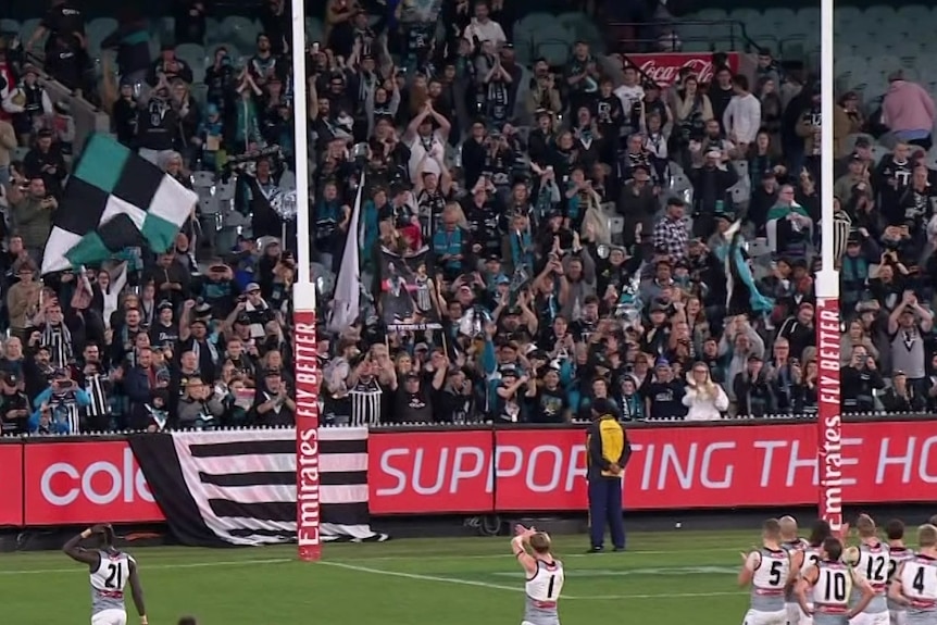 Port Adelaide fans at the MCG.