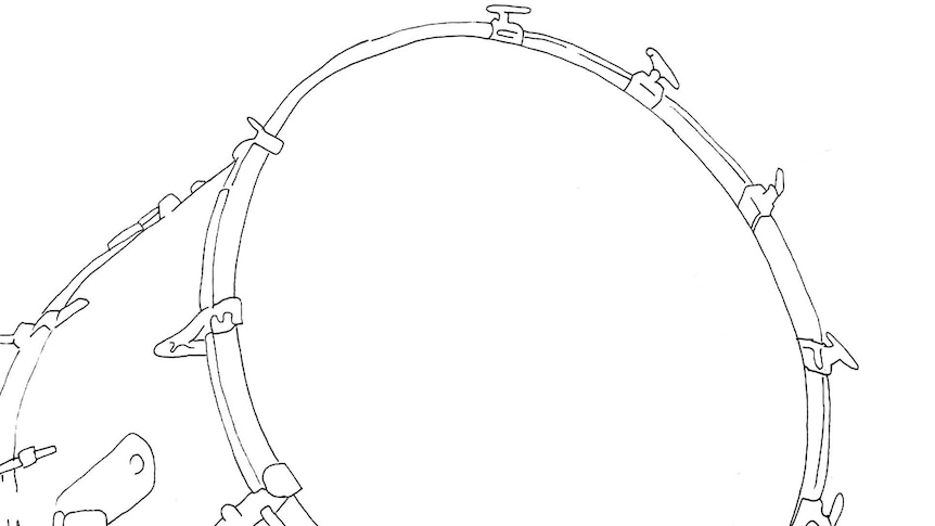 Line drawing of a drum