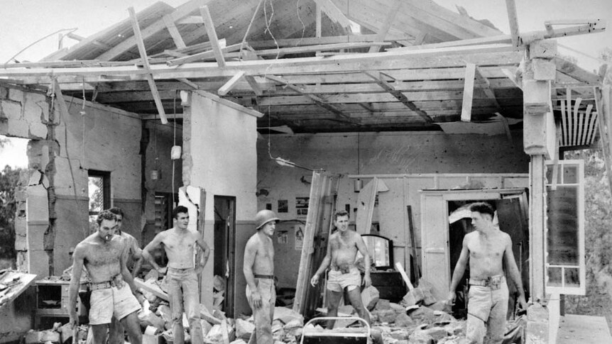 This bedroom suffered severely when hit by a bomb during the raid on Darwin