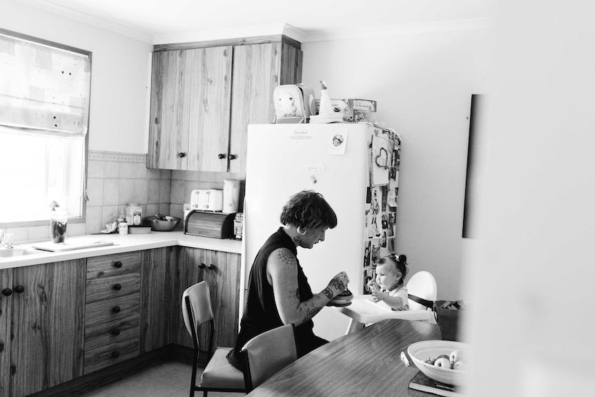 TJ and Amity in the kitchen.