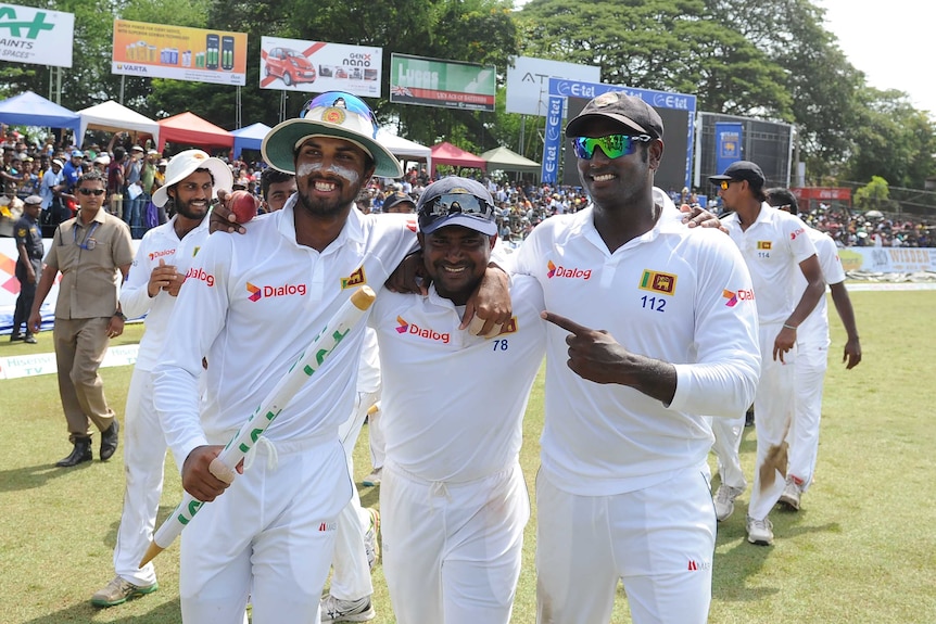 Sri Lanka celebrates win over Australia