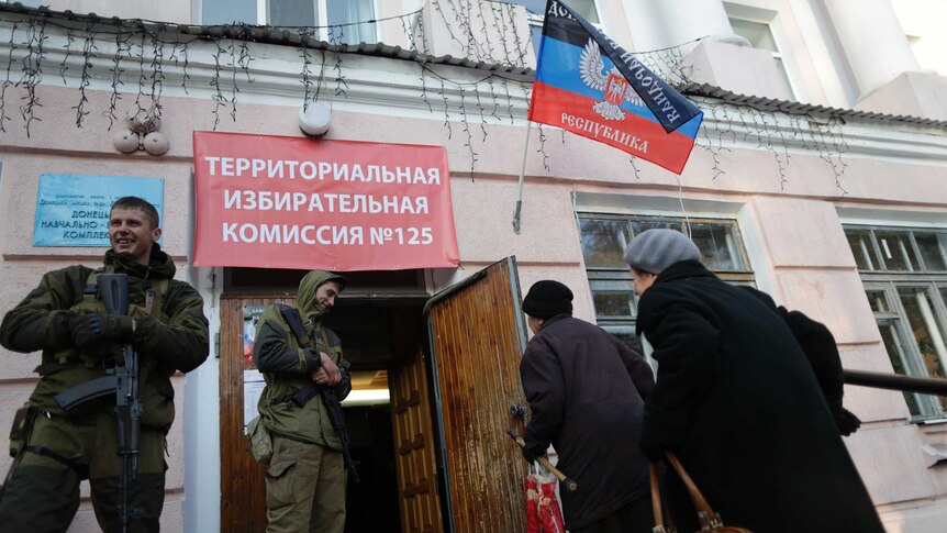 A polling station in Donetsk