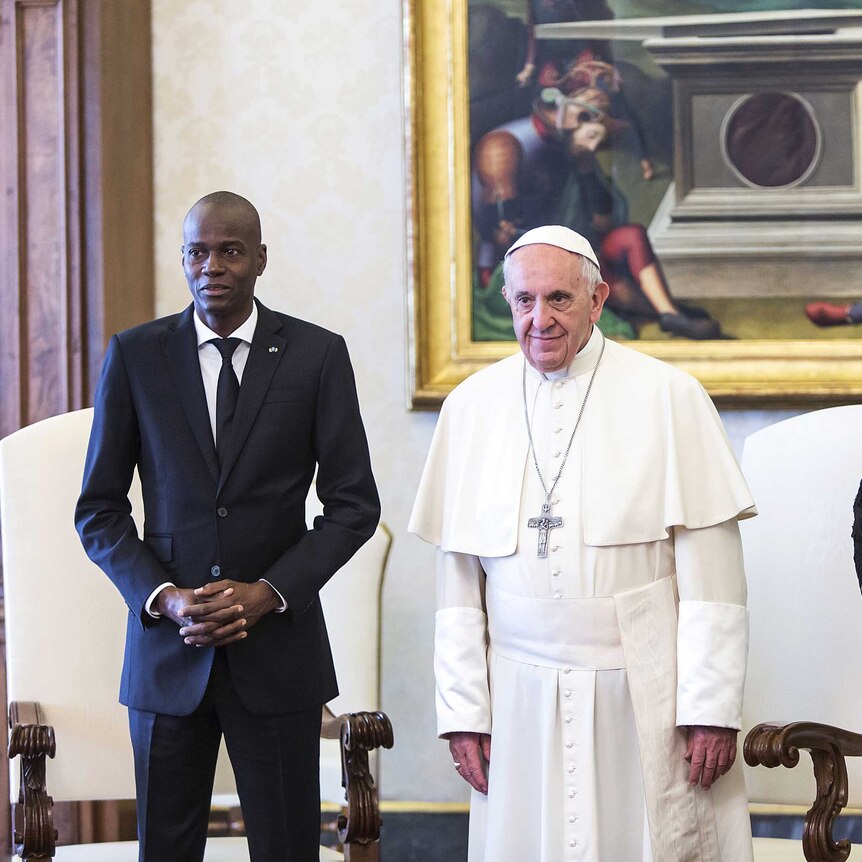 The president of Haiti Jovenel Moïse was assassinated on July 7th. Here he is seen during happier times with Pope Francis.
