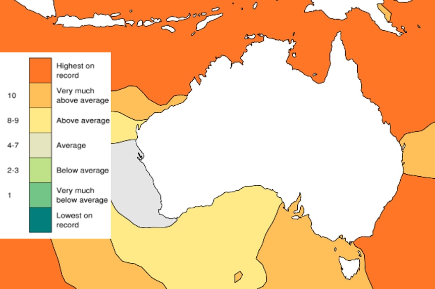 Another map of Australia BUT this time focusing on the oceans, which were highest on record for the east coast May 2016