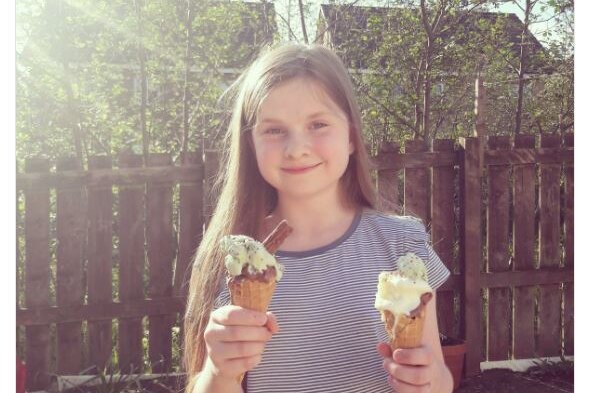 Ava Bell is rewarded with ice cream after 'war crimes' accusation