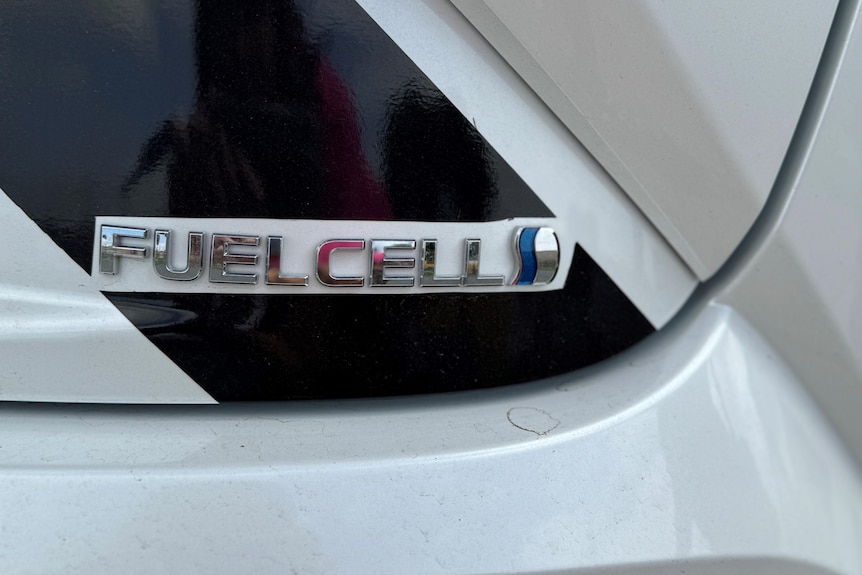 the words 'fuel cell' on a car back end
