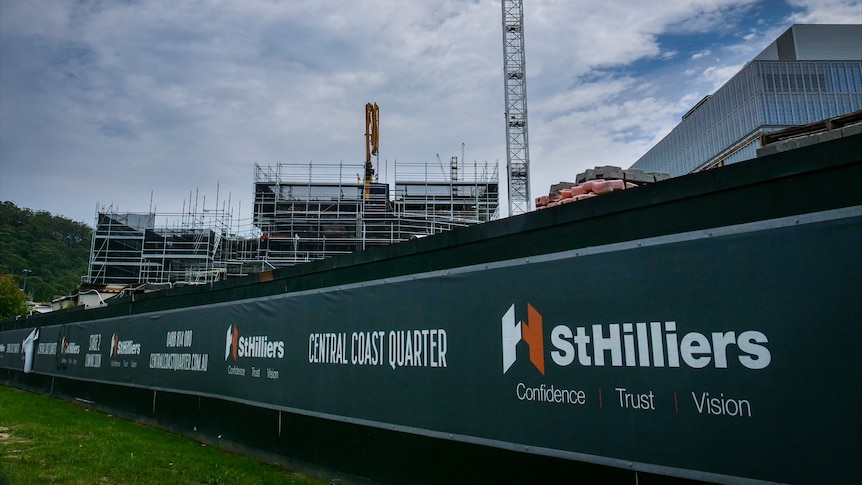 A construction site with a St Hilliers sign.