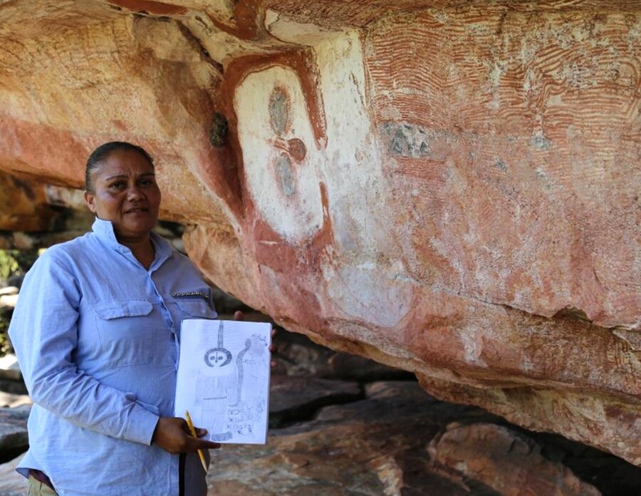 Aboriginal art depicting Wandjina figure that sparked aliens theory to be  reclaimed by traditional owners - ABC News