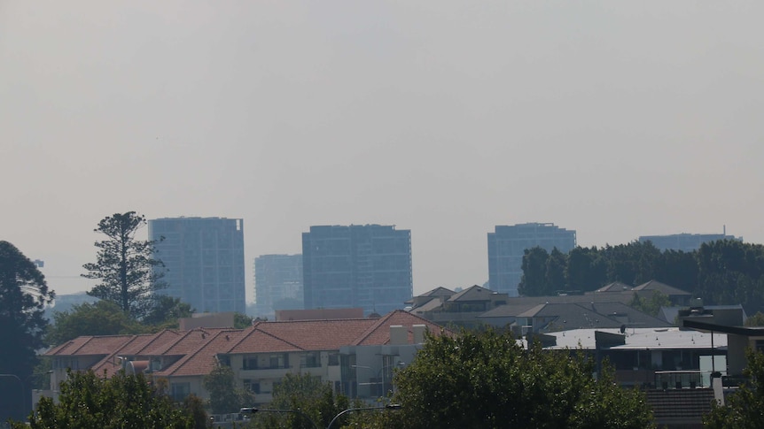 Smoke haze over city