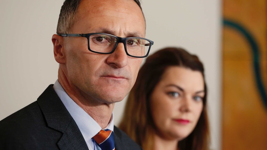 Greens Leader Richard Di Natale with Sarah Hanson-Young